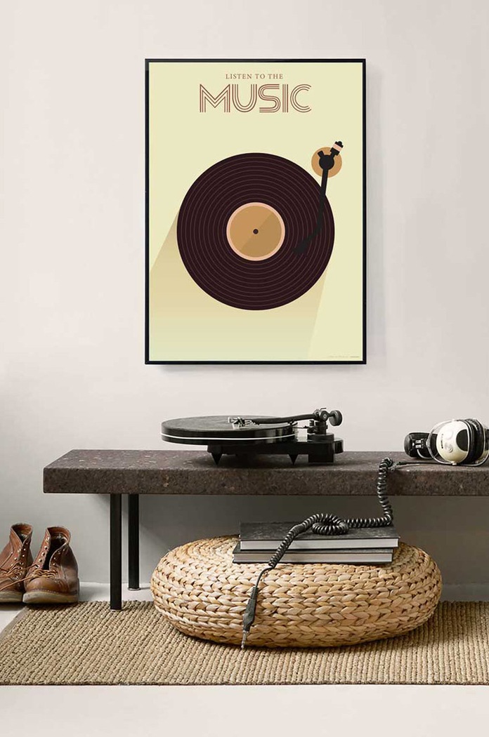 Vissevasse Plagát Listen To Music 50x70 cm F.2019.029.L viacfarebná AA00
