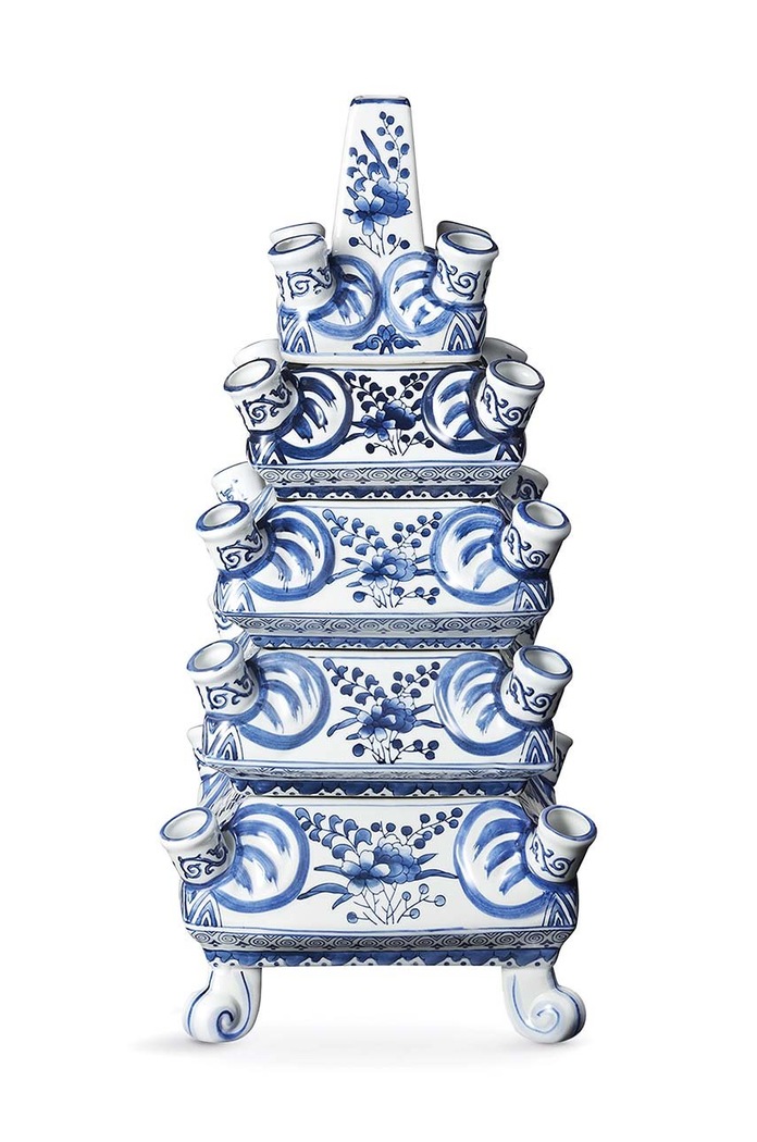 &k amsterdam Vaza decorativa Layer albastru 12858