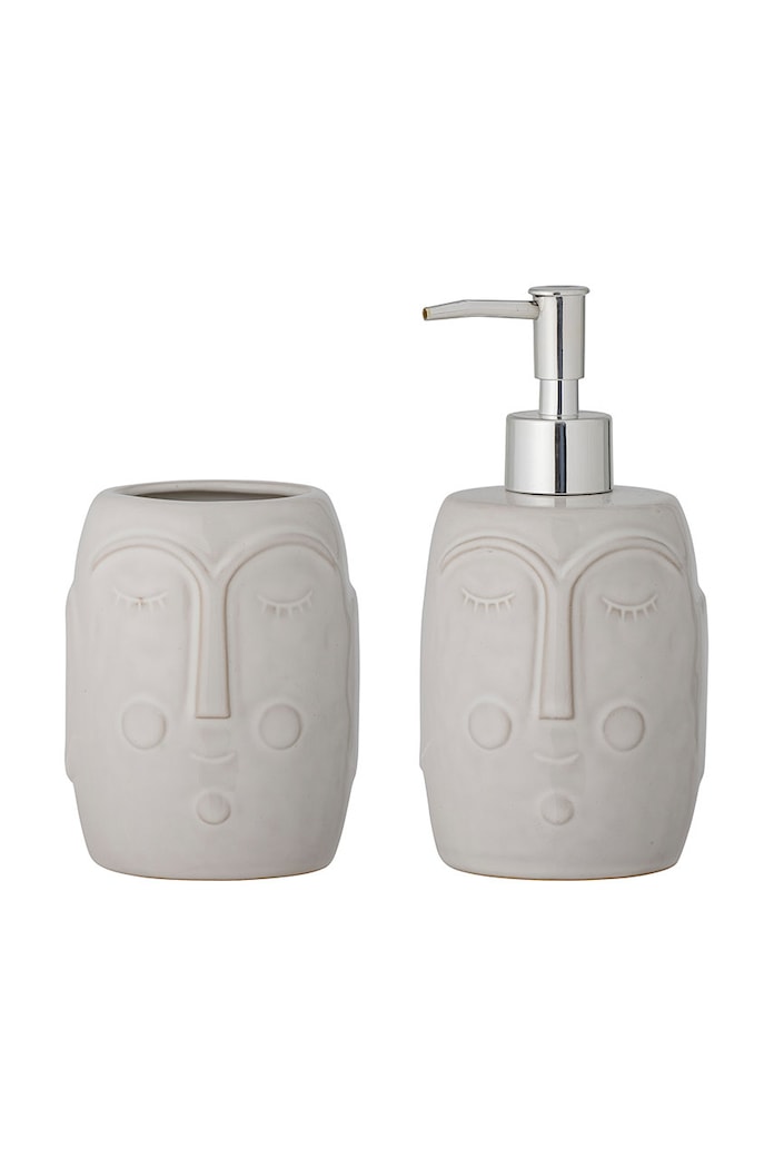 Bloomingville zestaw akcesoriów łazienkowych Niga (2-pack) biały 82054711