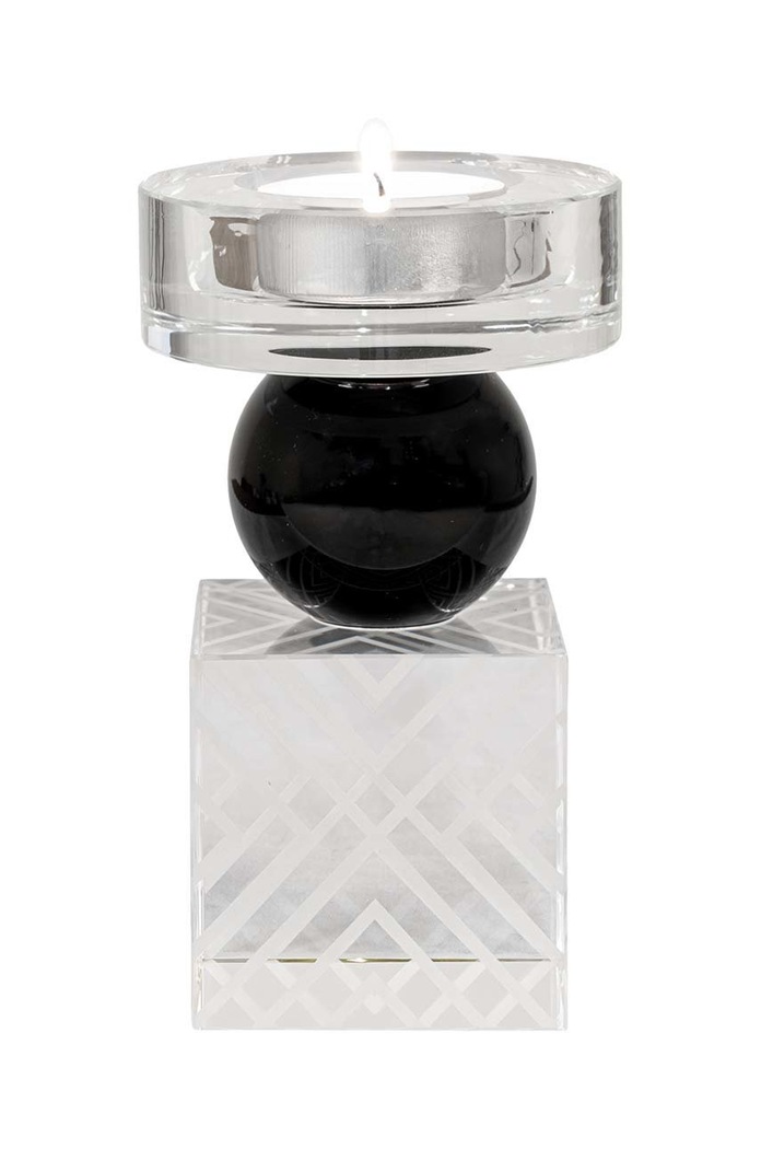 House Nordic świecznik dekoracyjny In Black/Clear 4561132 multicolor AA00