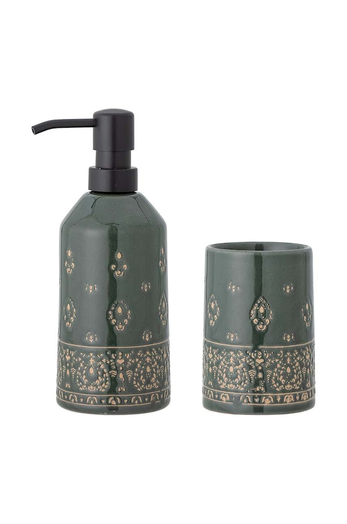 Θήκη σαπουνιού και βάση βούρτσας Bloomingville Cheran 2-pack πράσινο 82058155