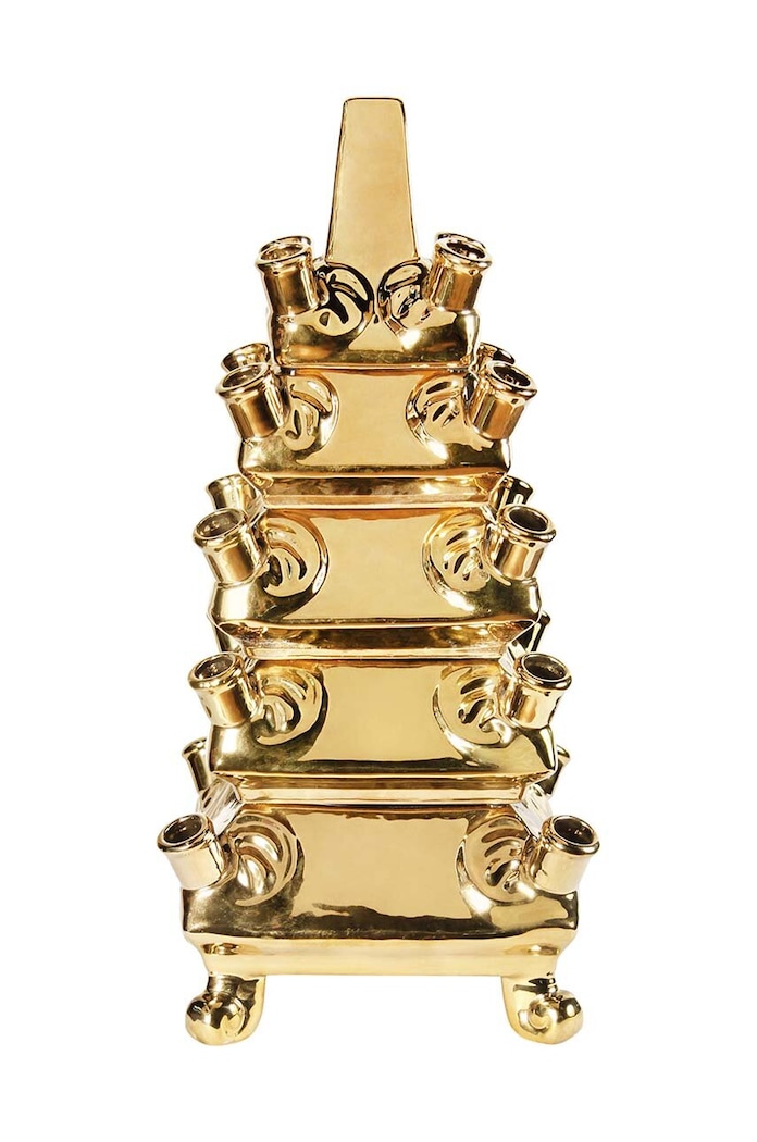 &k amsterdam vaza decorativa Layer galben 12858.02