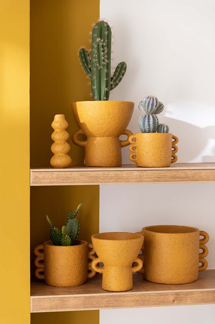 J-Line Doniczka Zenia Ceramic Ochre Medium 34300. żółty AA00