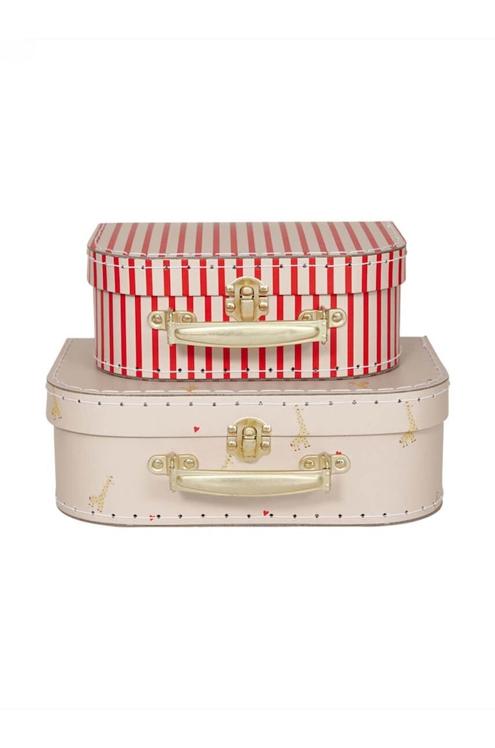 OYOY Set valiză de depozitare Giraffe & Stripe 2-pack multicolor M107397