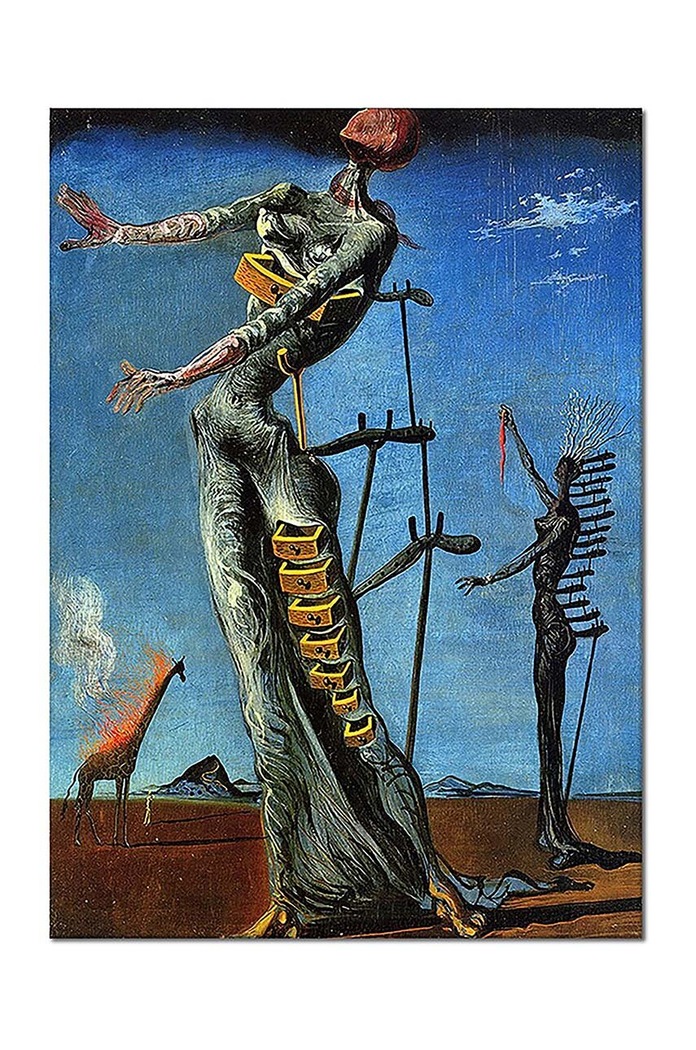Reprodukce Salvador Dali, Hořící žirafa 40x50 cm vícebarevná 100706