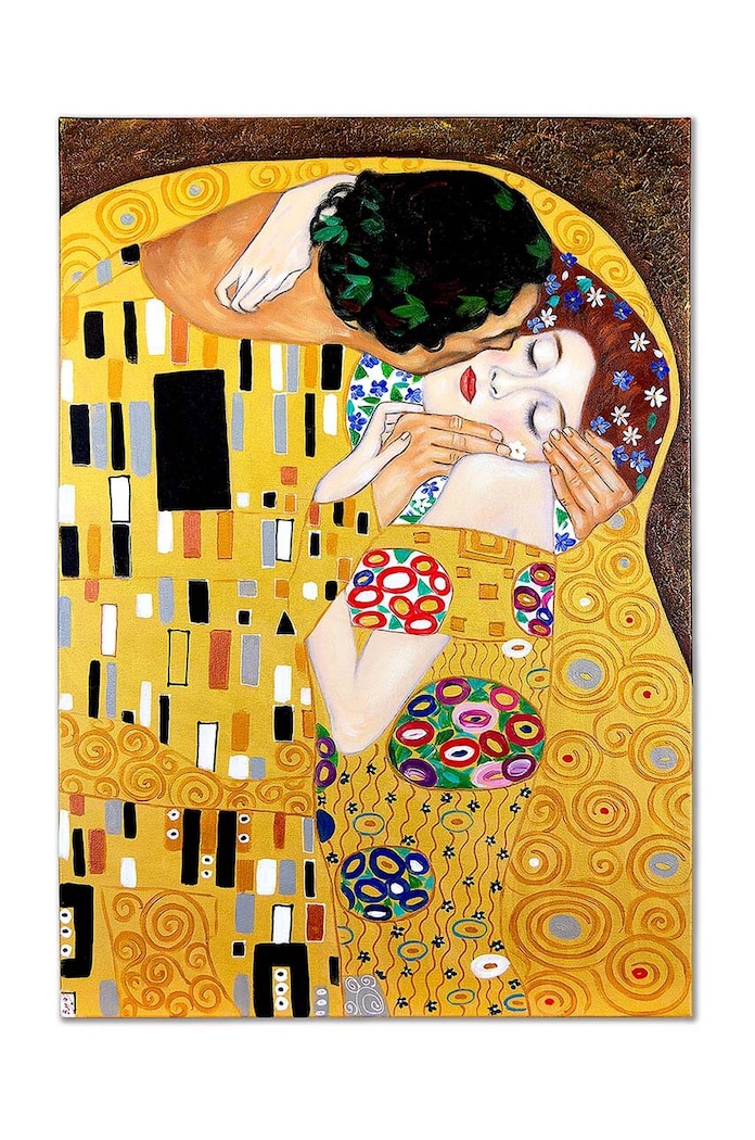 Reprodukcja namalowana olejem Gustav Klimt, Pocałunek 50 x 70 cm multicolor 165558