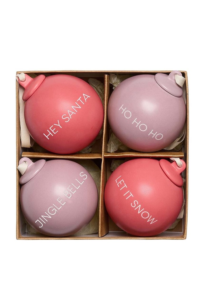 Σετ χριστουγεννιάτικες μπάλες Design Letters XMAS Stories Ball 4-pack πολύχρωμο 10105002LAVENFAROS