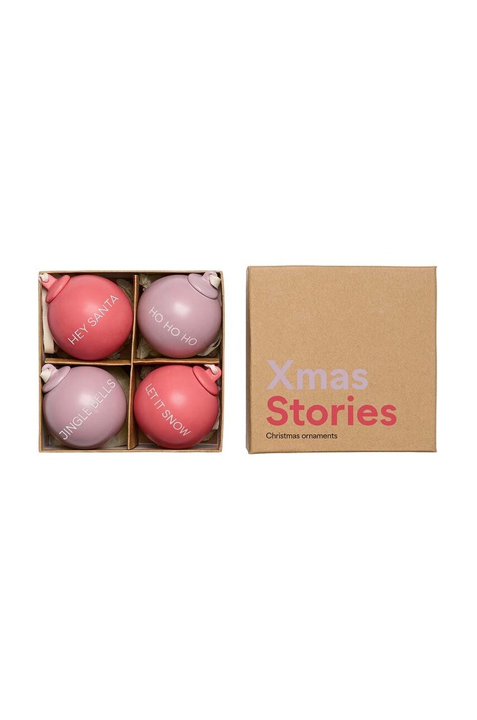 Σετ χριστουγεννιάτικες μπάλες Design Letters XMAS Stories Ball 4-pack 10105002LAVENFAROS πολύχρωμο AA00