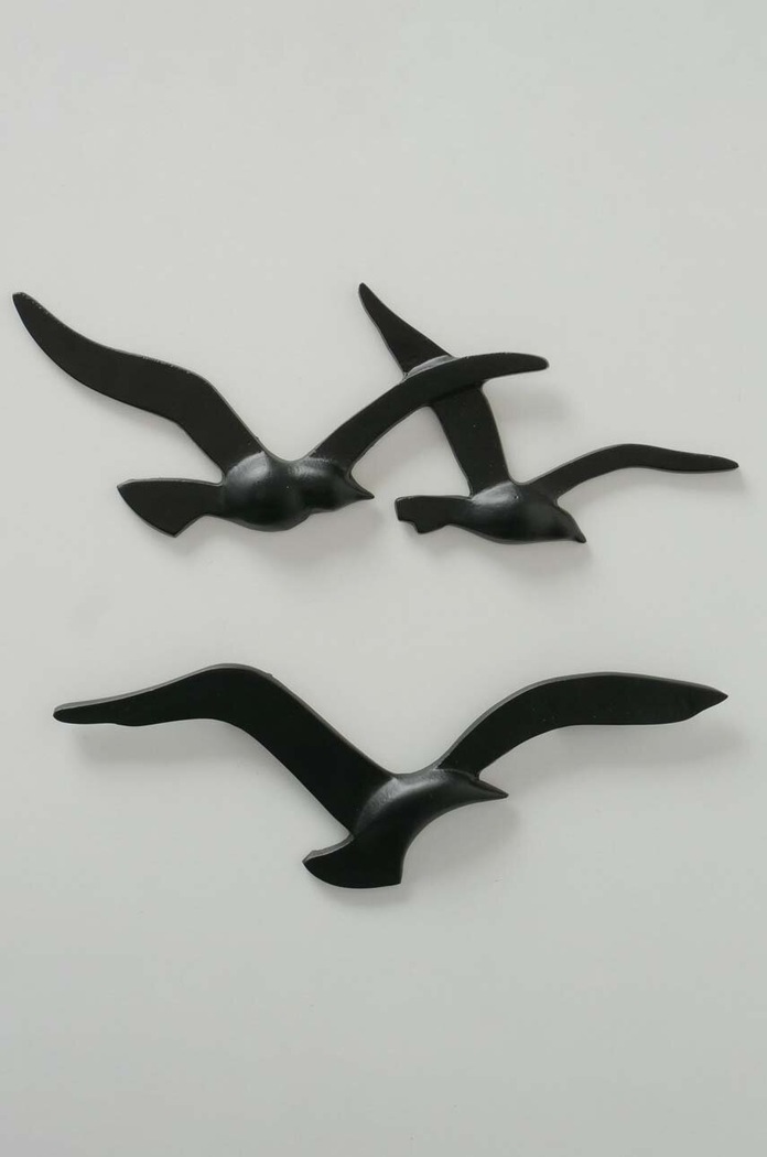 Boltze decoratiune de perete Seagull 2-pack 2018897 negru AA00