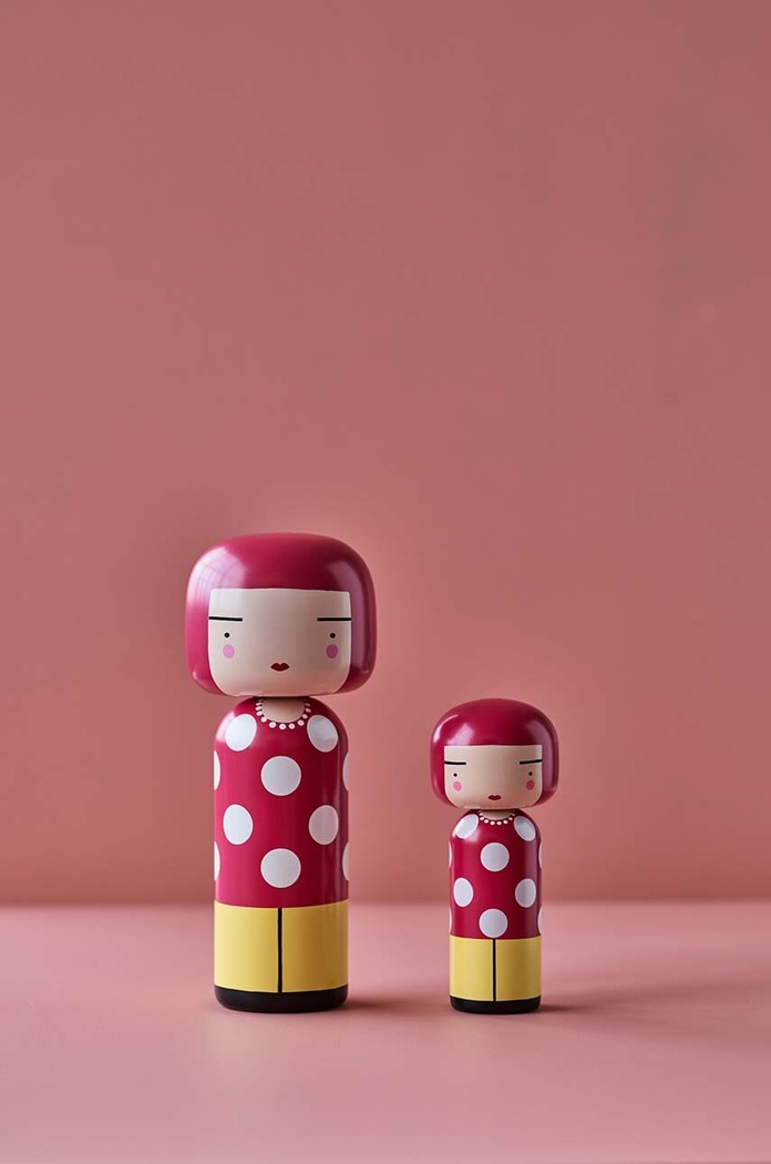 Lucie Kaas bambola kokeshi Dot Alder Wood SI01DOL multicolore AA00