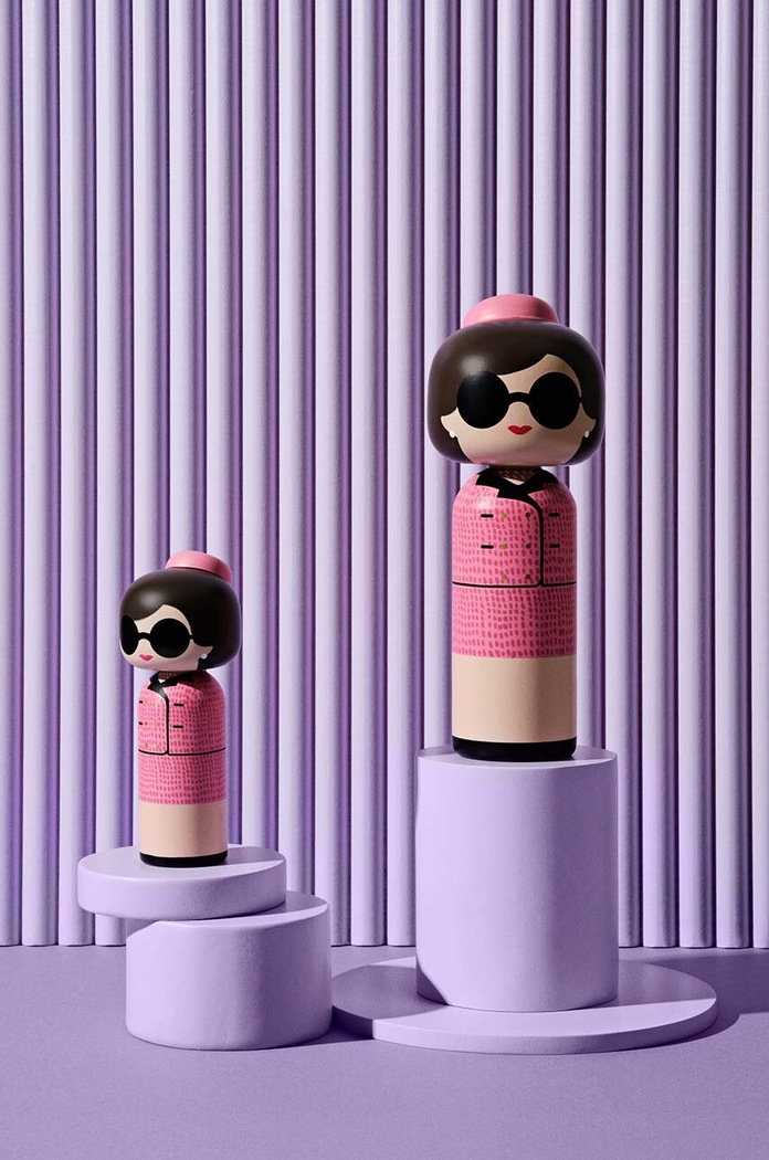 Lucie Kaas bambola kokeshi Jackie multicolore SI01JA