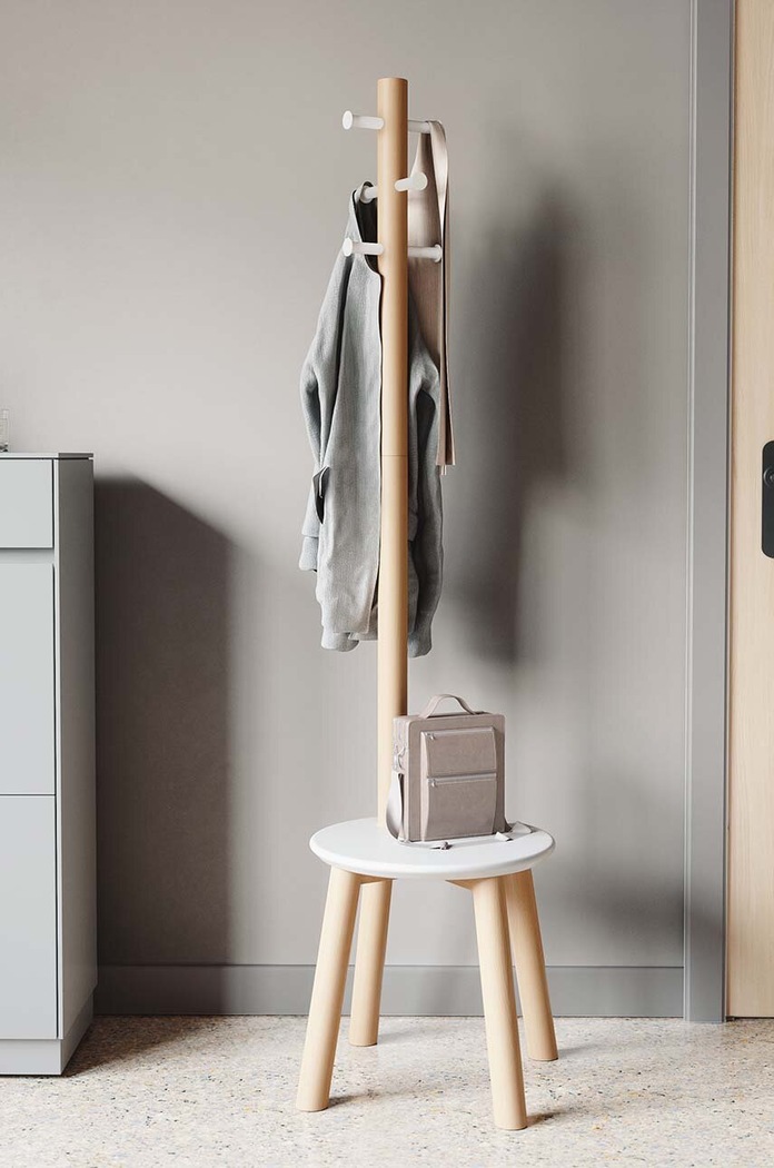 Vešiak na vrchné oblečenie Umbra Pillar Stool and Coat Rack 1014257.668