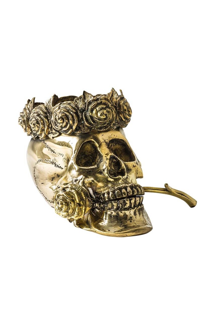Vical decorație Calavera Corona Bust galben 24989