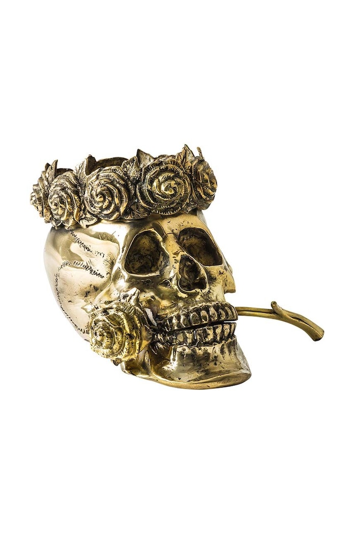 Vical decorație Calavera Corona Bust galben 24989