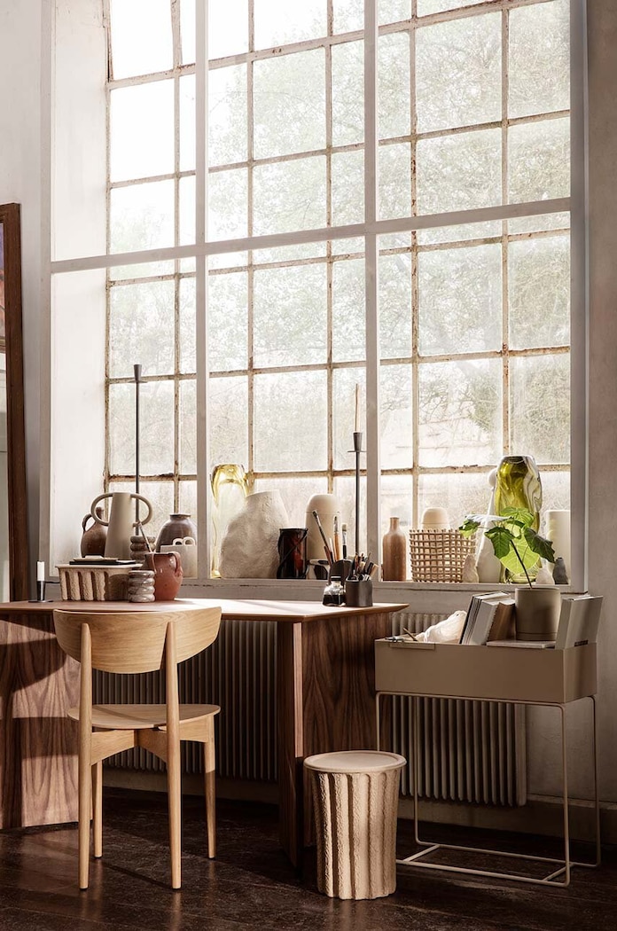 Горшок со стеллажом ferm LIVING Plant Box 60 x 65 x 25 cm. бежевый 100080693
