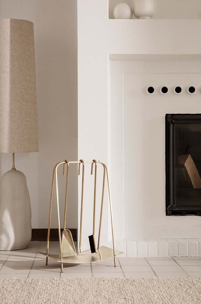 Комплект инструменти за камина на стойка ferm LIVING Port Fireplace 100568501 жълт AA00