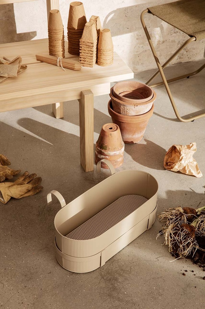ferm LIVING donica balkonowa Bau 45 x 20 x 25,5 cm 1104263537 beżowy AA00