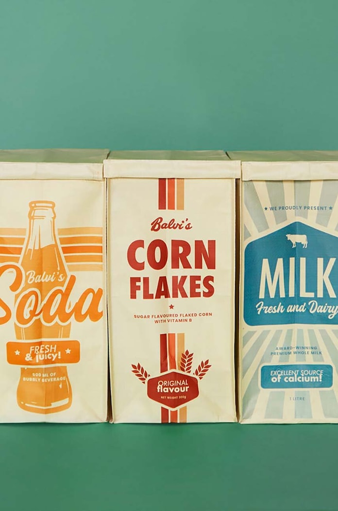 Nákupná taška Balvi Retro 45 x 66 x 35 cm 3-pak viacfarebná 27670