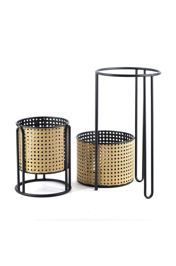 Obal na květináč Affek Design Swen 20 x 40 / 18 x 23 cm 2-pack HTOP1017.PROM černá AA00
