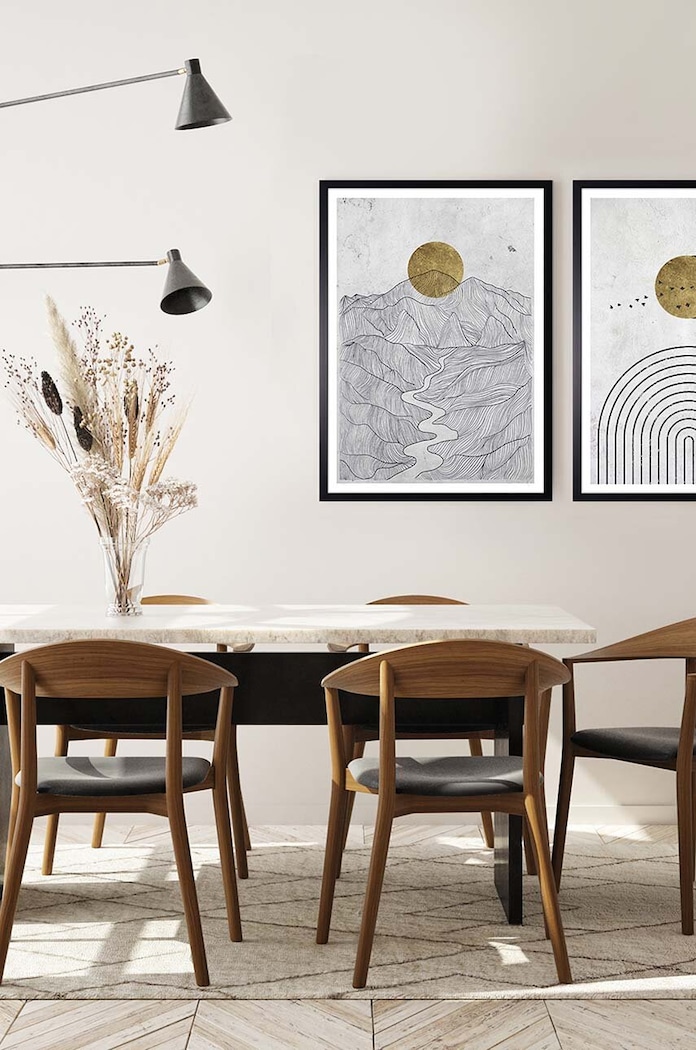 Dnevni boravak i spavaća soba Zidni ukras u okviru 53 x 73 cm 15.41.201.6064 šarena