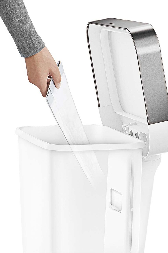 Баня Кошче за боклук Simplehuman Liner Pocket 45 L CW1387CB бял