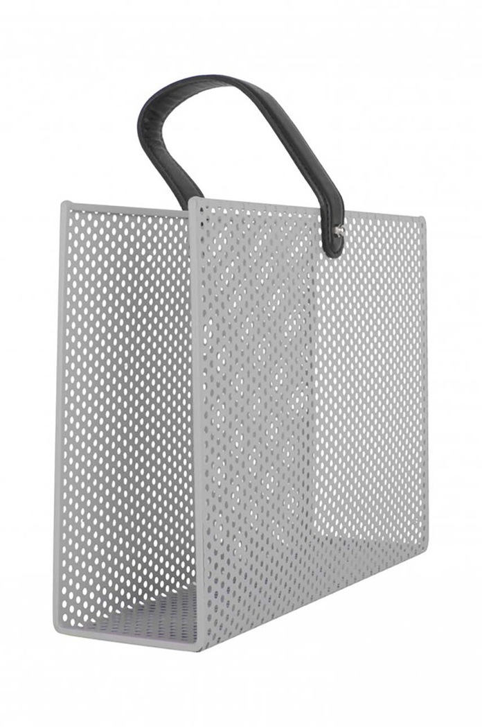 Living și dormitor Present Time suport de ziar Perky Mesh PT3441WG gri