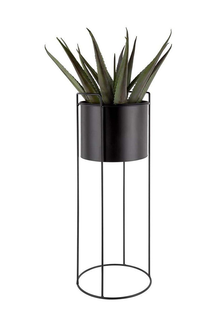 Obývacia izba a spálňa Sada kvetináčov so stojanom Present Time O19 / 23 / 28 cm 3-pak PT3698BK čierna