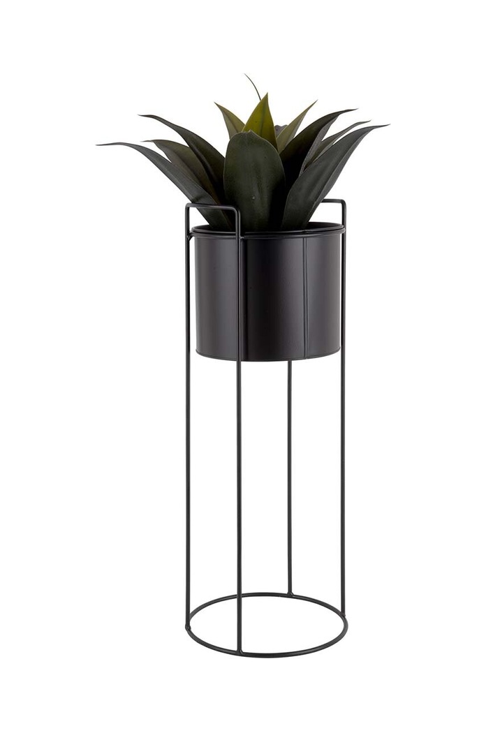 Sada kvetináčov so stojanom Present Time O19 / 23 / 28 cm 3-pak čierna PT3698BK