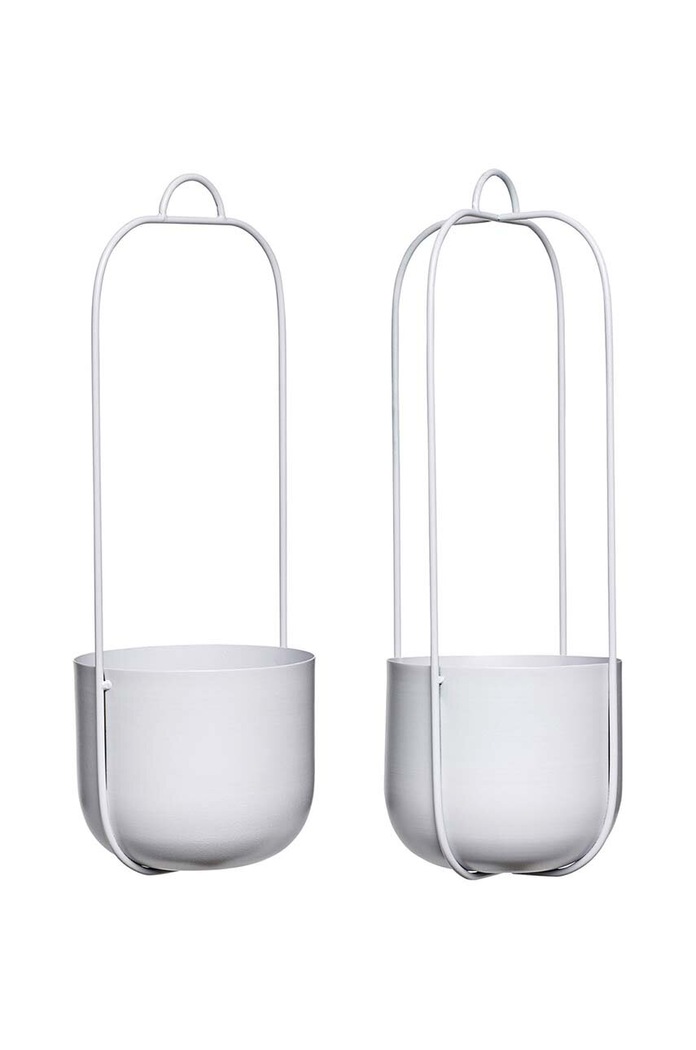 Závesný kvetináč Hübsch Lotus 16 x 44 cm 2-pak sivá 940803