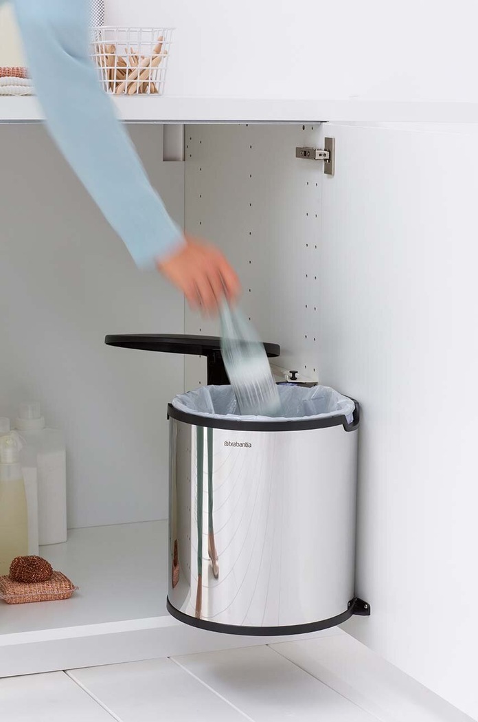 Kanta za otpatke na izvlačenje za kuhinjski ormarić Brabantia 15 L 418181 siva