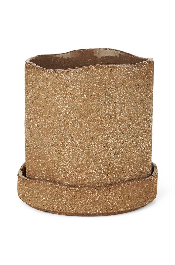 ferm LIVING ghiveci de flori cu farfurie Uneru Pot 15 x 17,5 cm portocaliu 1104267309