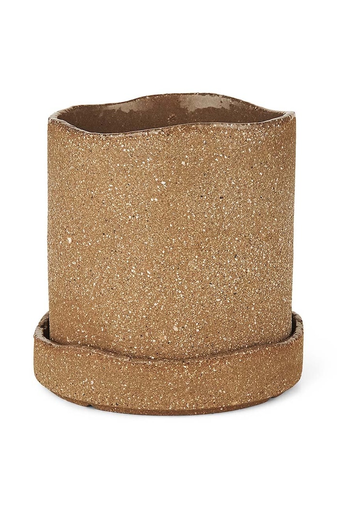 ferm LIVING ghiveci de flori cu farfurie Uneru Pot 15 x 17,5 cm portocaliu 1104267309