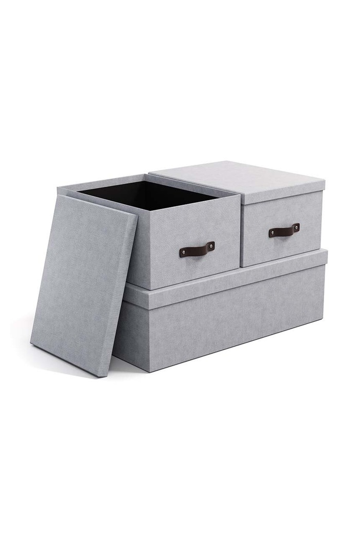 Bigso Box of Sweden set de cutii de depozitare Inge 3-pack 8113C6249LEA648 gri AA00