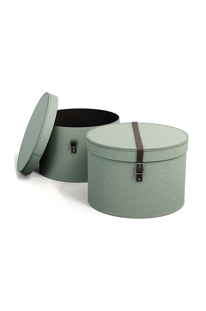 Obývací pokoj a ložnice Sada úložných boxů Bigso Box of Sweden Rut 2-pack 5482C1649LEA648 tyrkysová