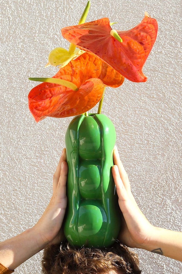Dekorativna vaza Fluid Market Pea vase zelena AAVSEPEA