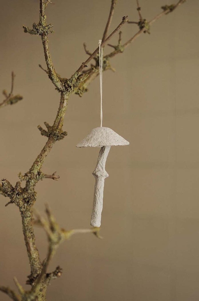 Набор новогодних украшений ferm LIVING Mushroom Ornaments 4 шт белый 1104267522