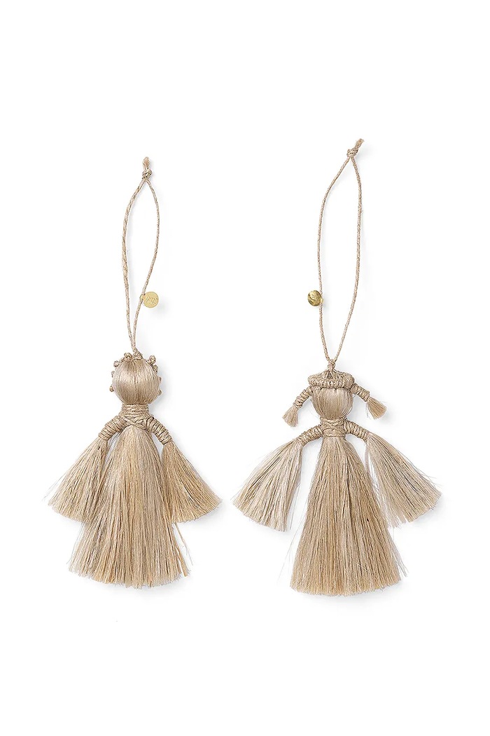 Dekorativni obesek ferm LIVING Wing Angels 2-pack bež 1104264616
