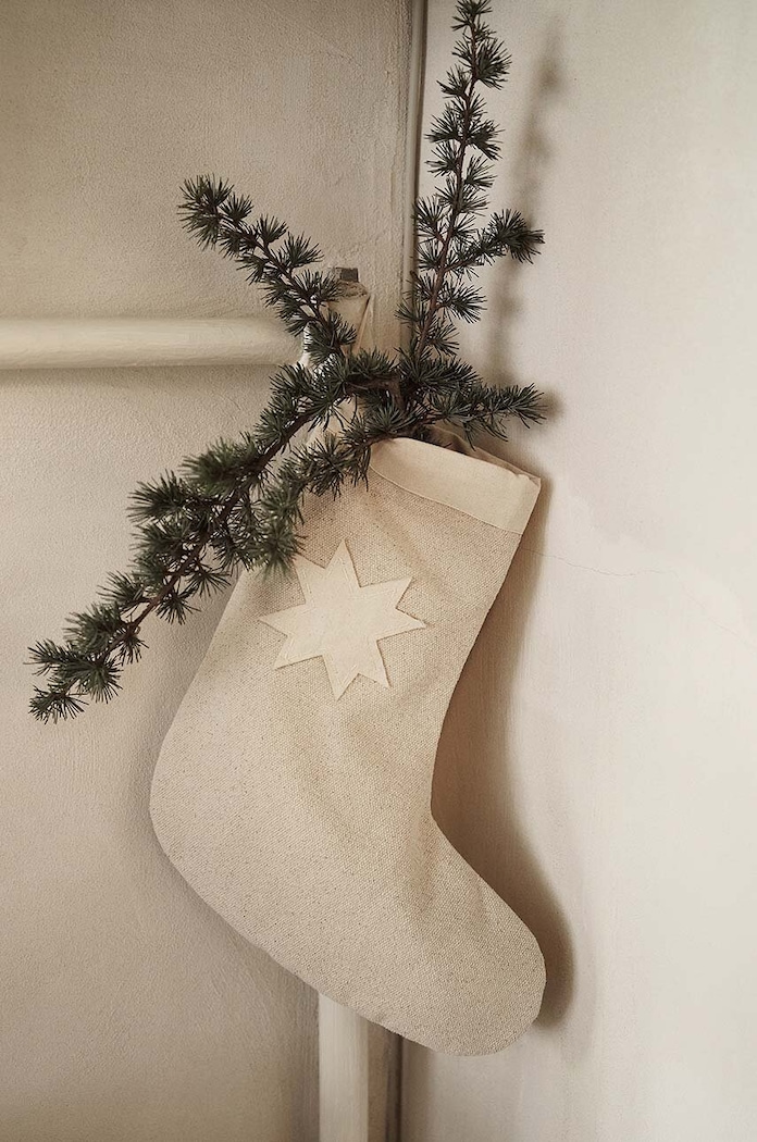 Lifestyle ferm LIVING karácsonyi zokni Vela Christmas Stocking 1104267535 bézs