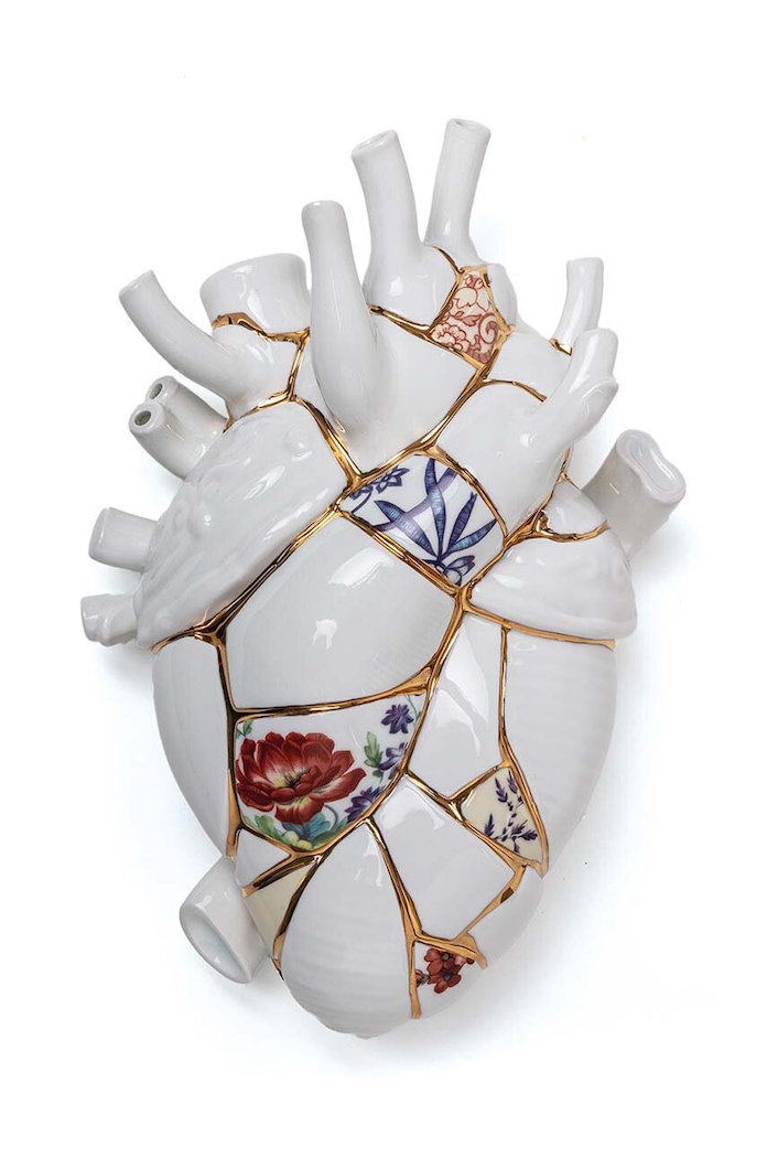 Seletti wazon dekoracyjny Love in Bloom Kintsugi 09929 biały