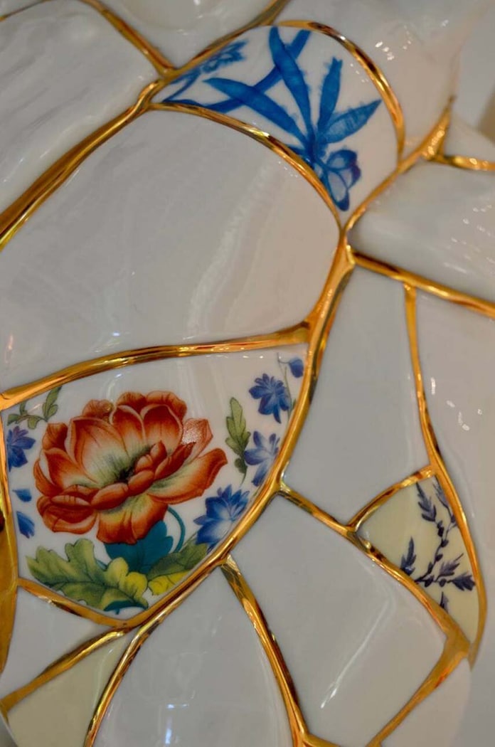 Seletti wazon dekoracyjny Love in Bloom Kintsugi 09929
