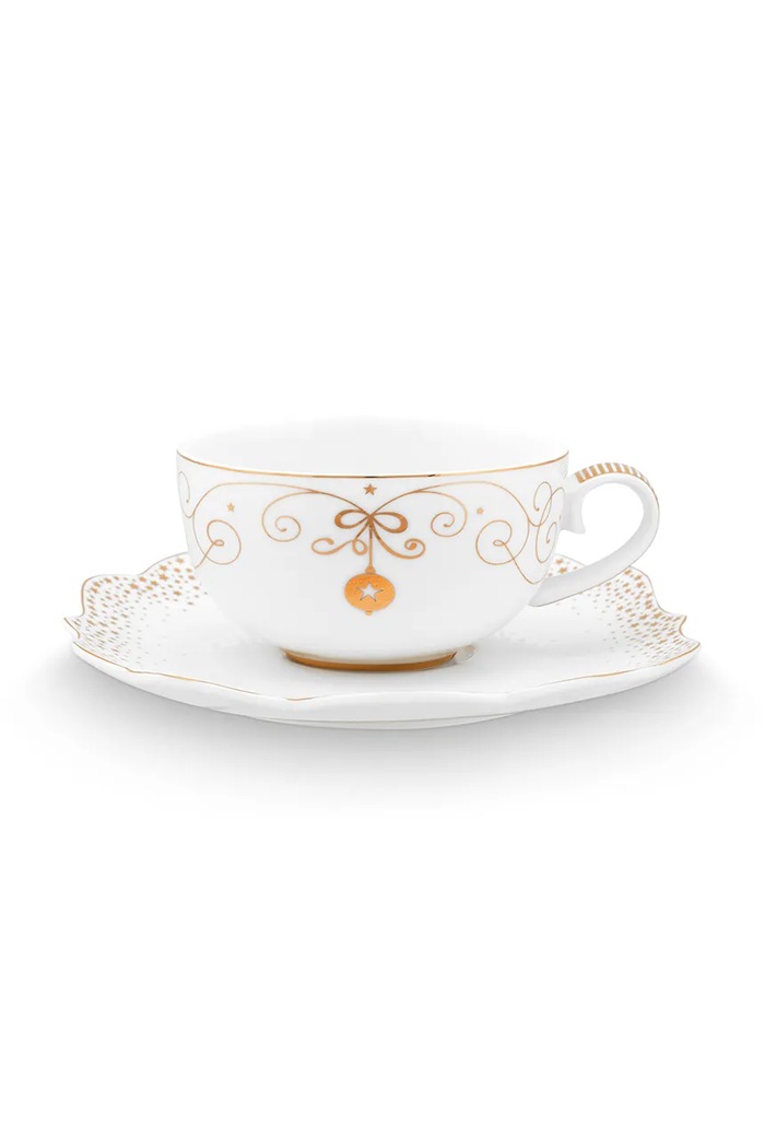 Pip Studio ceașcă și farfurioară Royal Winter 225 ml alb 51.004.163