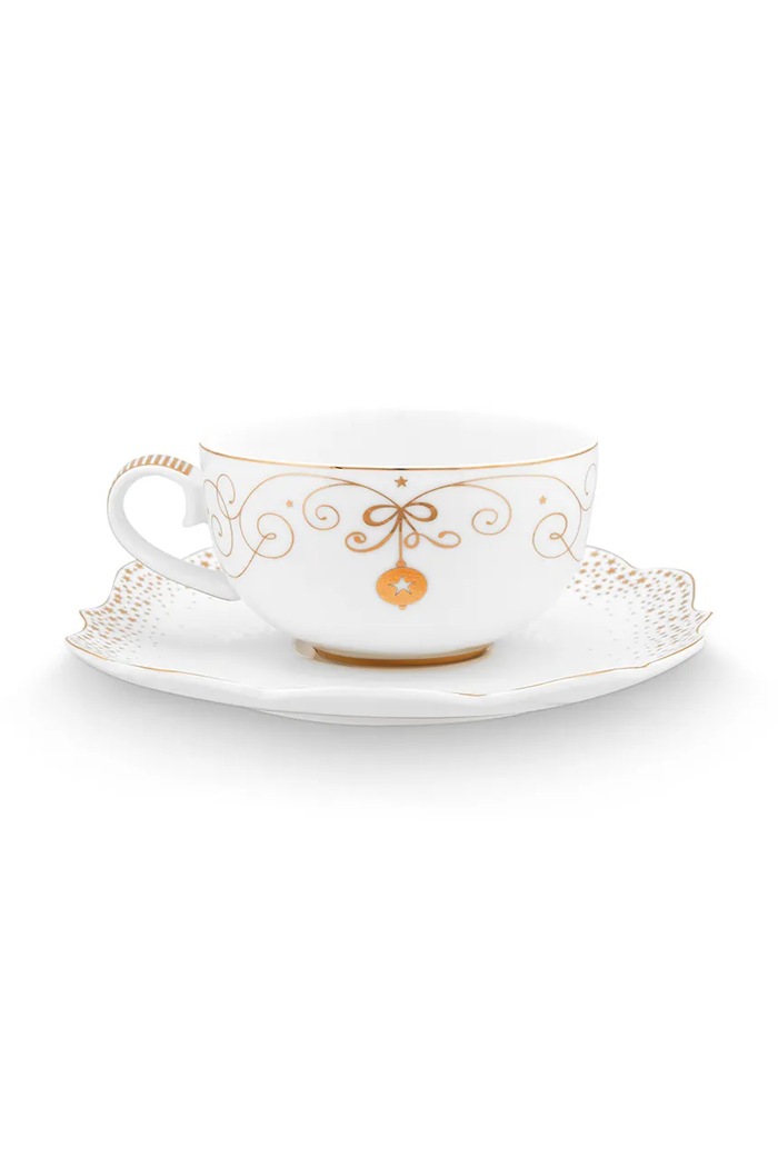 Pip Studio ceașcă și farfurioară Royal Winter 225 ml 51.004.163 alb AA00