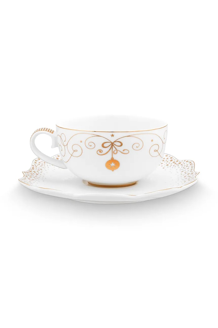 Pip Studio ceașcă și farfurioară Royal Winter 225 ml 51.004.163 alb AA00