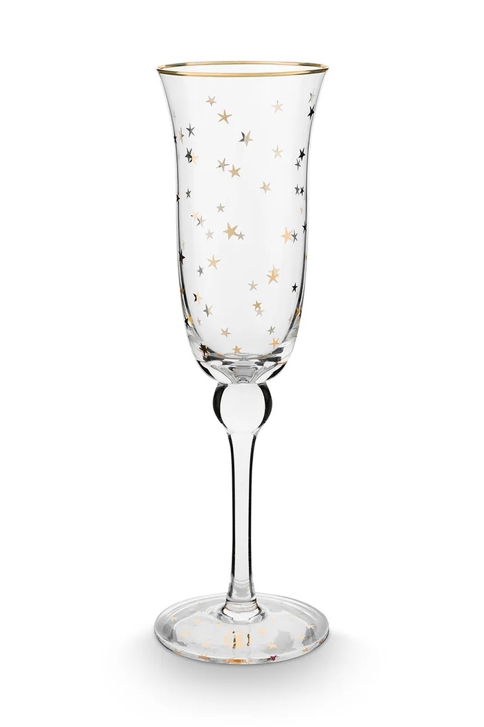 Комплект чаши за шампанско Pip Studio Stars Gold 220 ml (6 броя) прозрачен 51.131.059