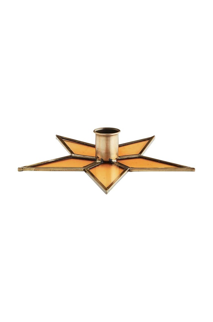 Ukrasni svijećnjak Madam Stoltz Amber zlatna IB.2210124.Amber