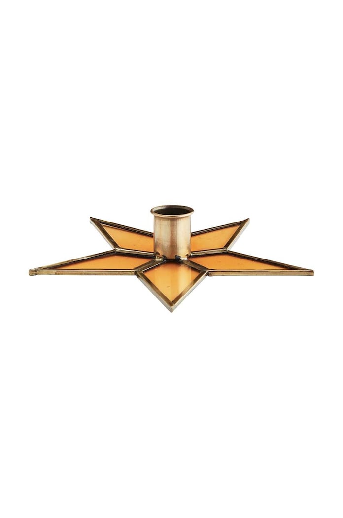 Ukrasni svijećnjak Madam Stoltz Amber zlatna IB.2210124.Amber