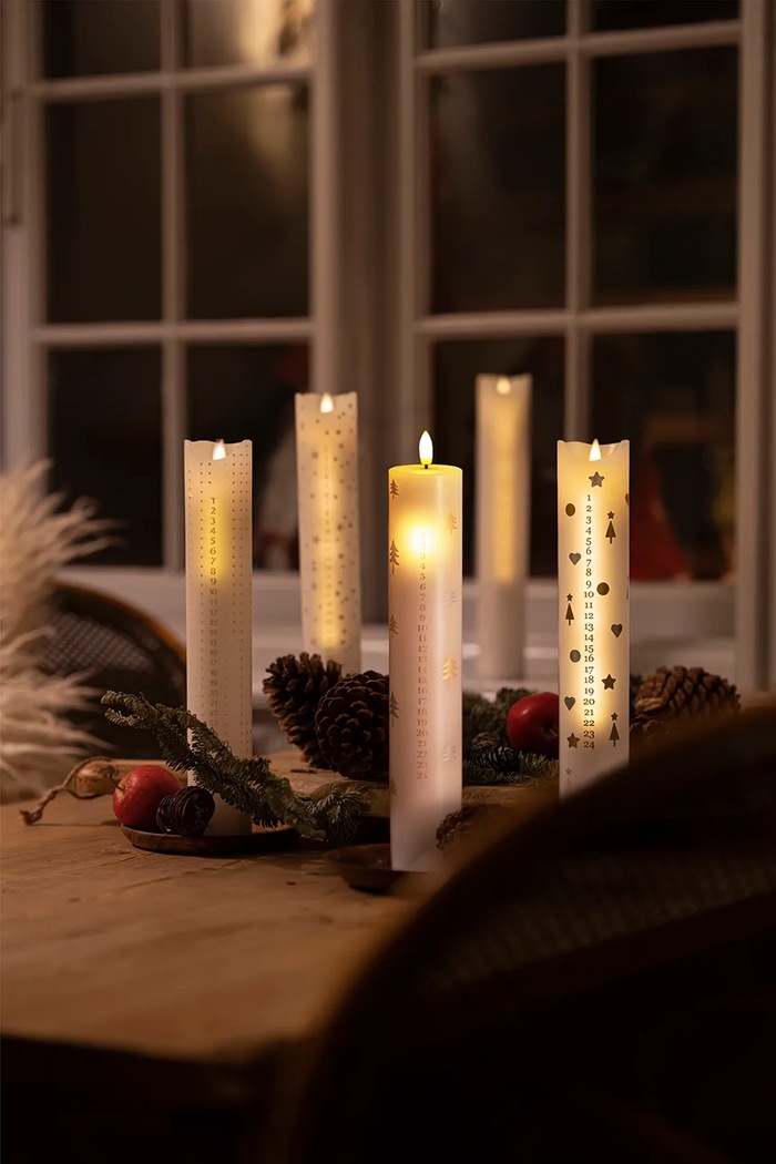 Led adventná sviečka Sirius Sara biela 24005