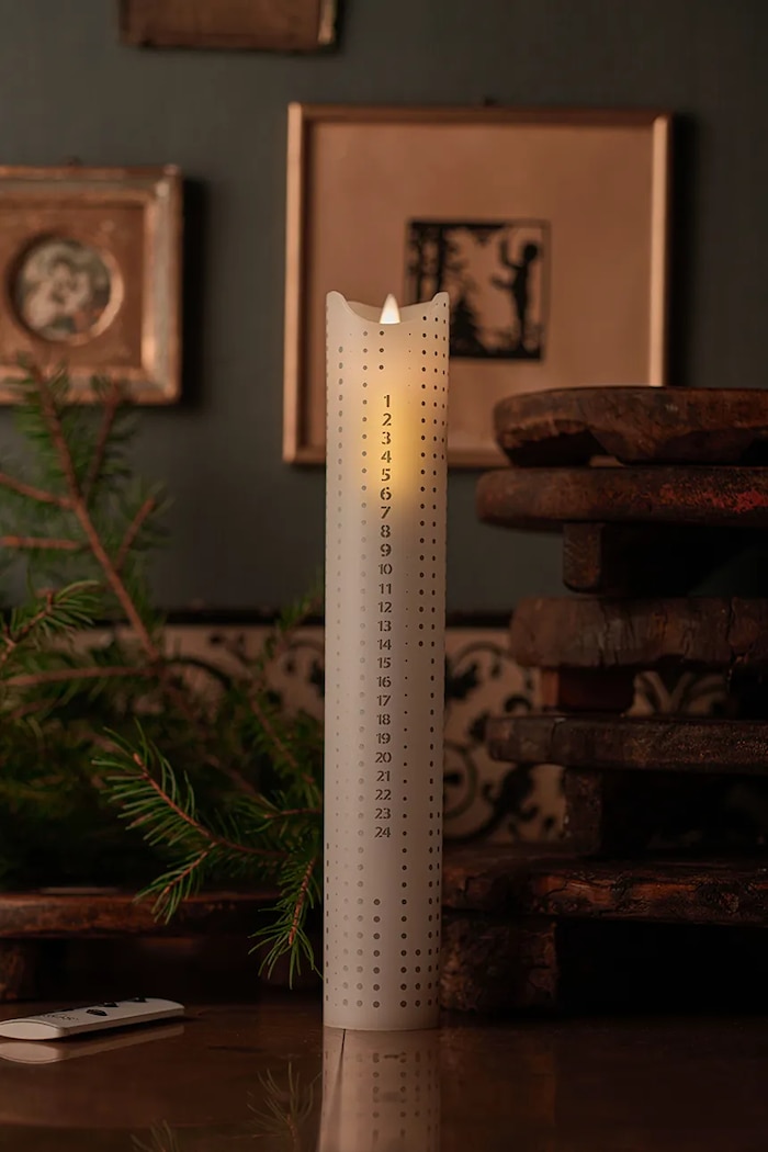 Led adventná sviečka Sirius Sara biela 24004