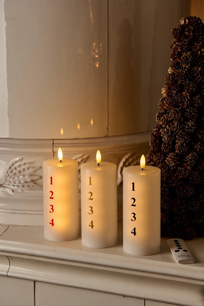 Sirius lumânare advent led Sille alb 80705