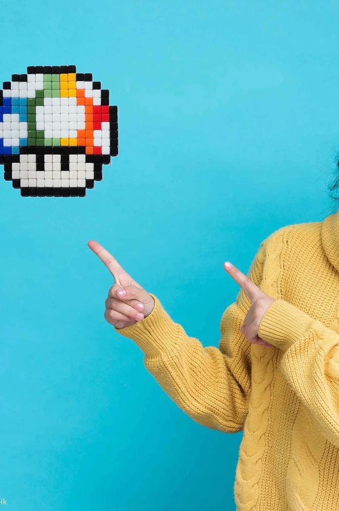 DIY sada - pixelová mozaika Pixel Corner Rainbow Shroom KB2095LOT.PAK048.S vícebarevná AA00